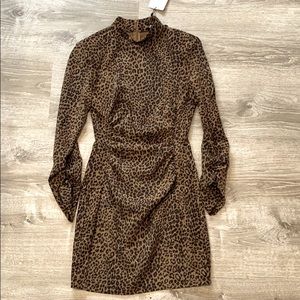 NWT Zara Corduroy Leopard mini dress XS